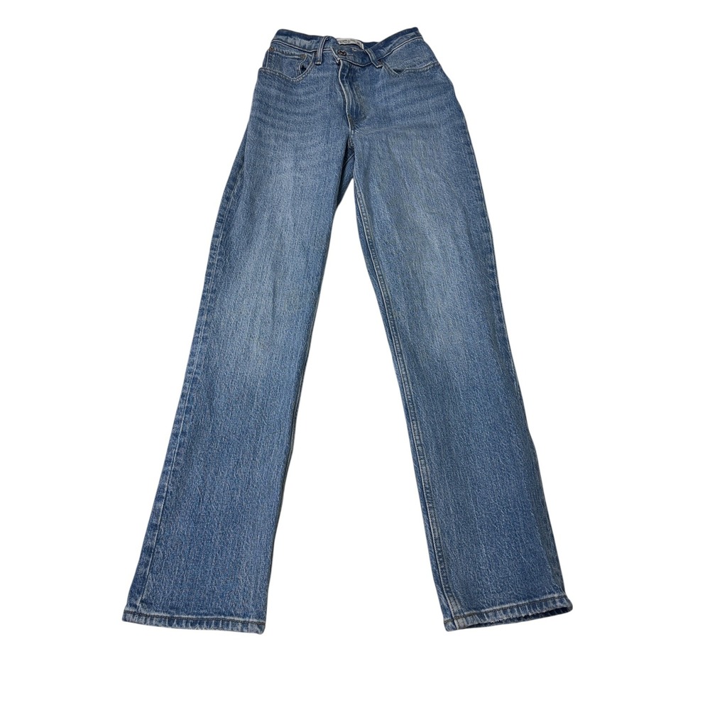 Abercrombie & Fitch Curve Love 90s Straight Ultra High Rise Jeans Blue‎ 24X30